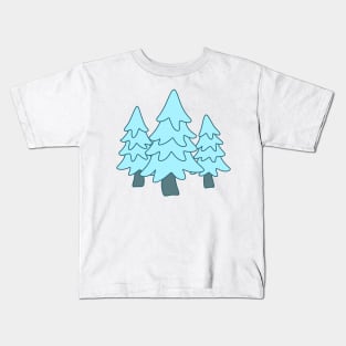 Cute Blue Christmas Trees Kids T-Shirt